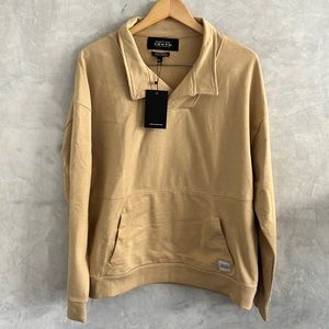 NWT Native Youth Long Sleeve Camel colour notch Collar thick Cotton. Size XL